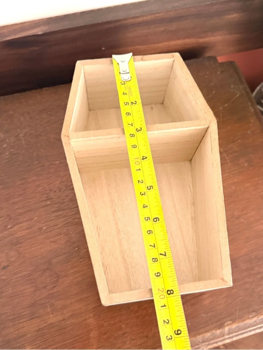 Wood Coffin Mini Display Shelf Wall Hanging Free Standing Small Organizer Shelf